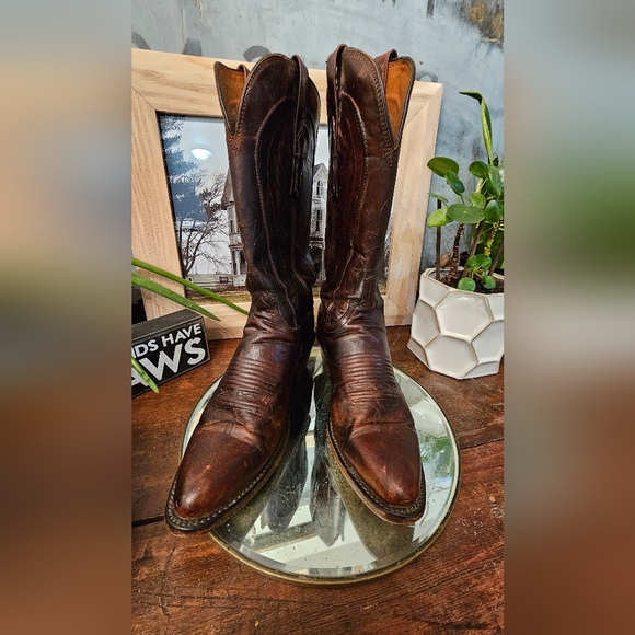 SOLD-Lucchese Women's Brown 8.5 Western Boots - Picture 2 of 11